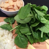 Spinach and butter bean soup ingredients