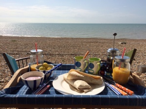 Picnic breakfast on the beach