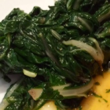Swiss chard leaves cooking