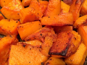 Roasted butternut squash pieces