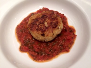 Fishcakes with tomato sauce